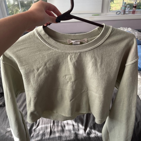 Mint green cropped crew neck - Picture 1 of 2